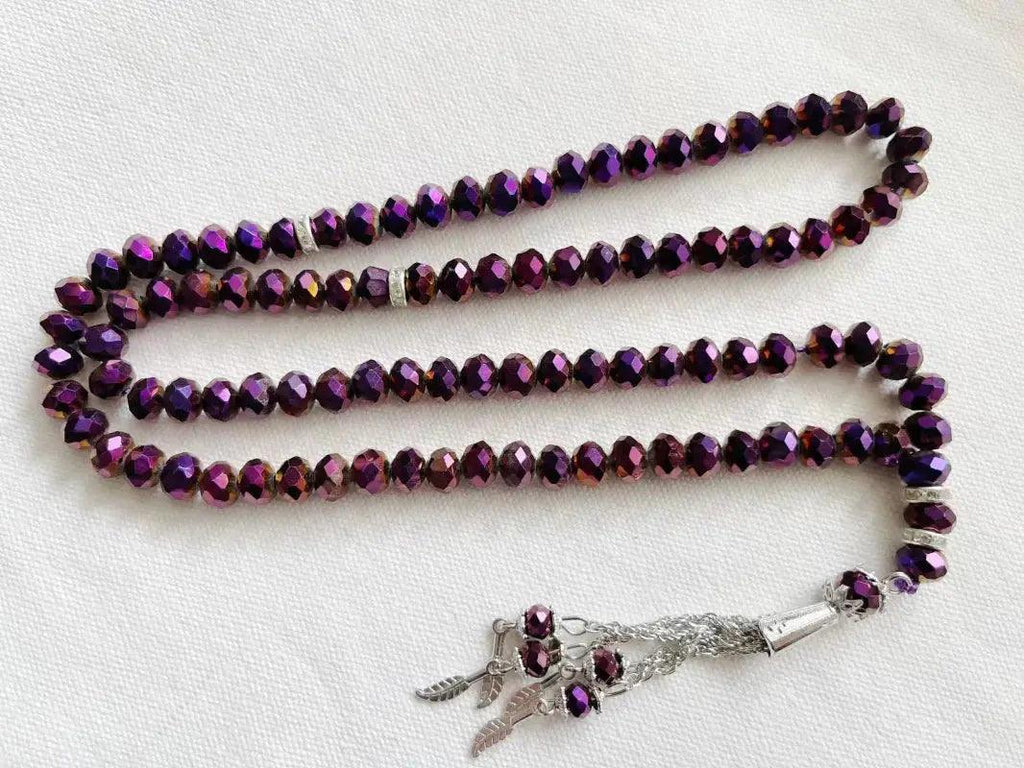 MR039 Crystal Glass Muslim Prayer Tasbeeh, 99pcs beads