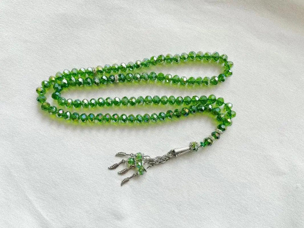 MR039 Crystal Glass Muslim Prayer Tasbeeh, 99pcs beads