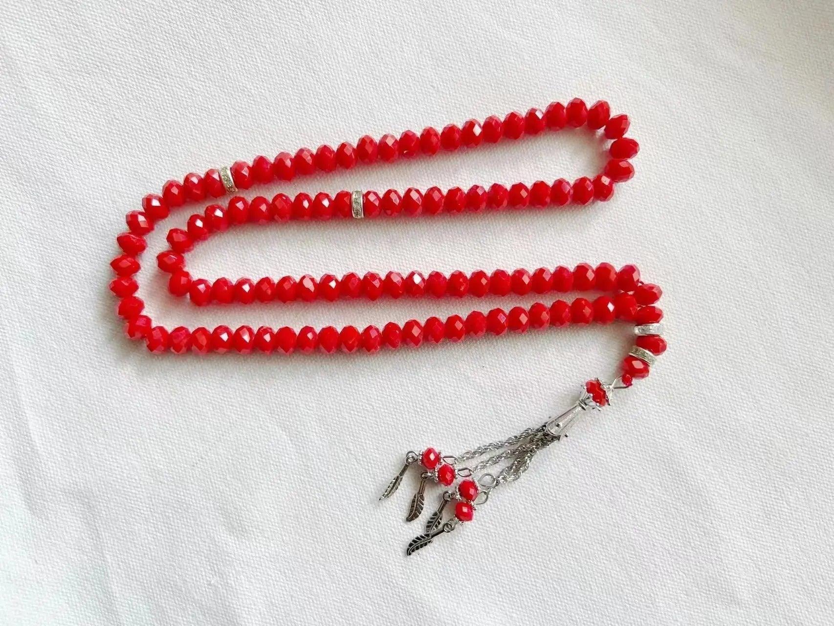 MR039 Crystal Glass Muslim Prayer Tasbeeh, 99pcs beads
