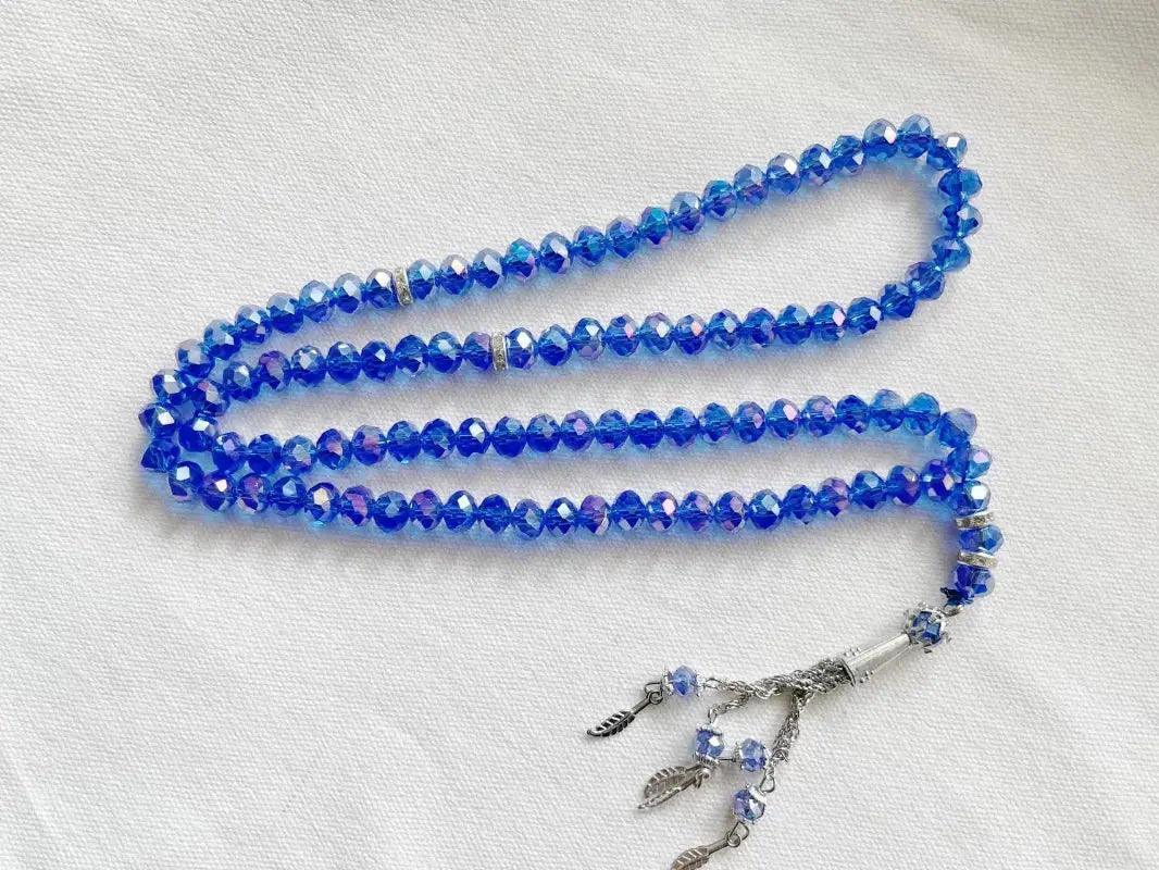 MR039 Crystal Glass Muslim Prayer Tasbeeh, 99pcs beads