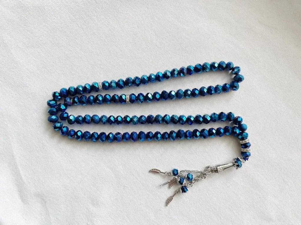 MR039 Crystal Glass Muslim Prayer Tasbeeh, 99pcs beads