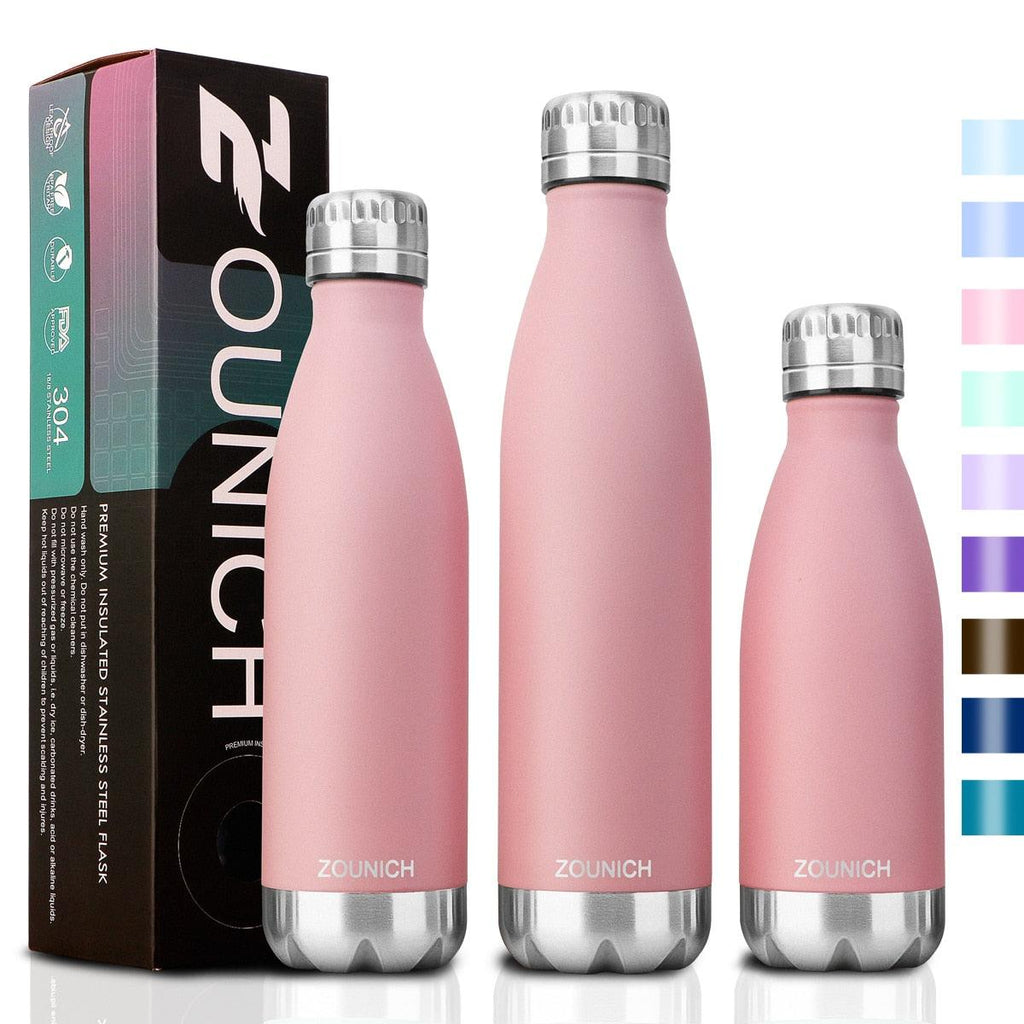 Neon Blue Water Bottle for Men Women & Kids Double Wall Stainless Steel Water Bottle Thermos Insulated Vacuum Flask Gym Sport Shaker Bottle Portable Thermoses Stylish Stainless Steel Bottle Keeps Water & Beverages All Day Hot Or Cold