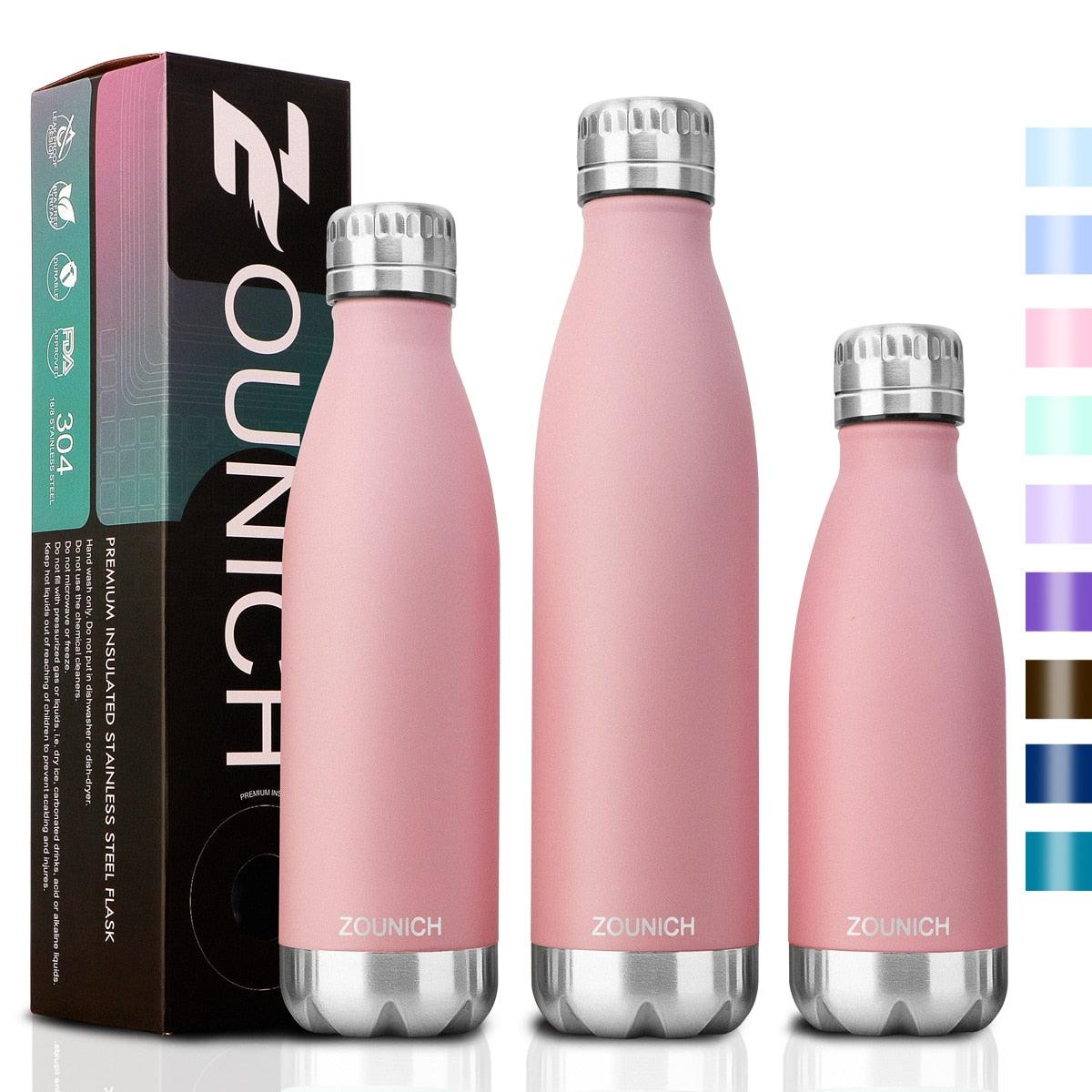 Neon Blue Water Bottle for Men Women & Kids Double Wall Stainless Steel Water Bottle Thermos Insulated Vacuum Flask Gym Sport Shaker Bottle Portable Thermoses Stylish Stainless Steel Bottle Keeps Water & Beverages All Day Hot Or Cold