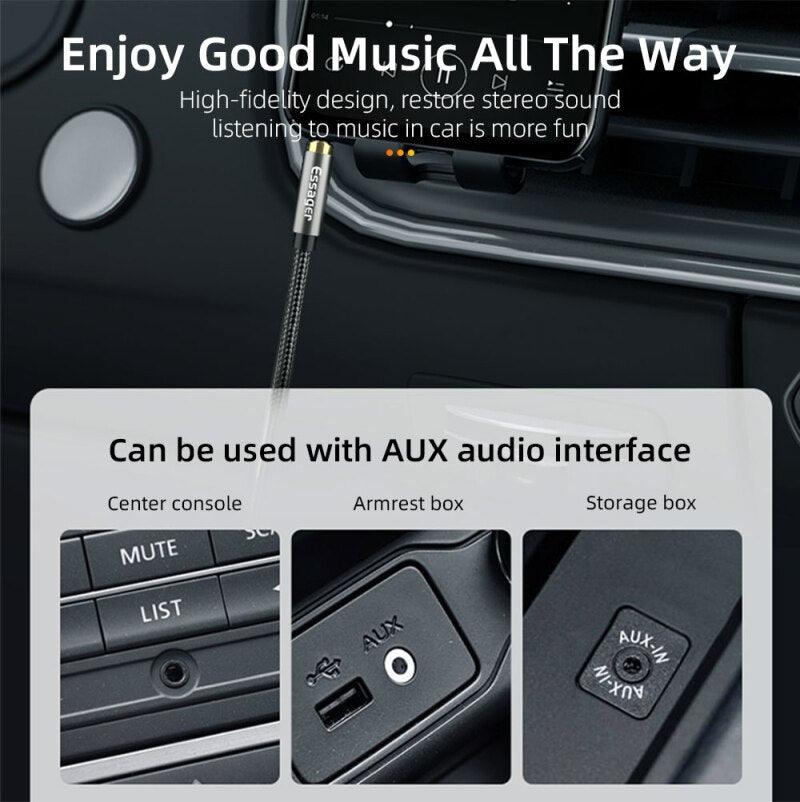 Nylon Braided 3.5mm AUX Cable Audio Jack For Speaker Headphones Car