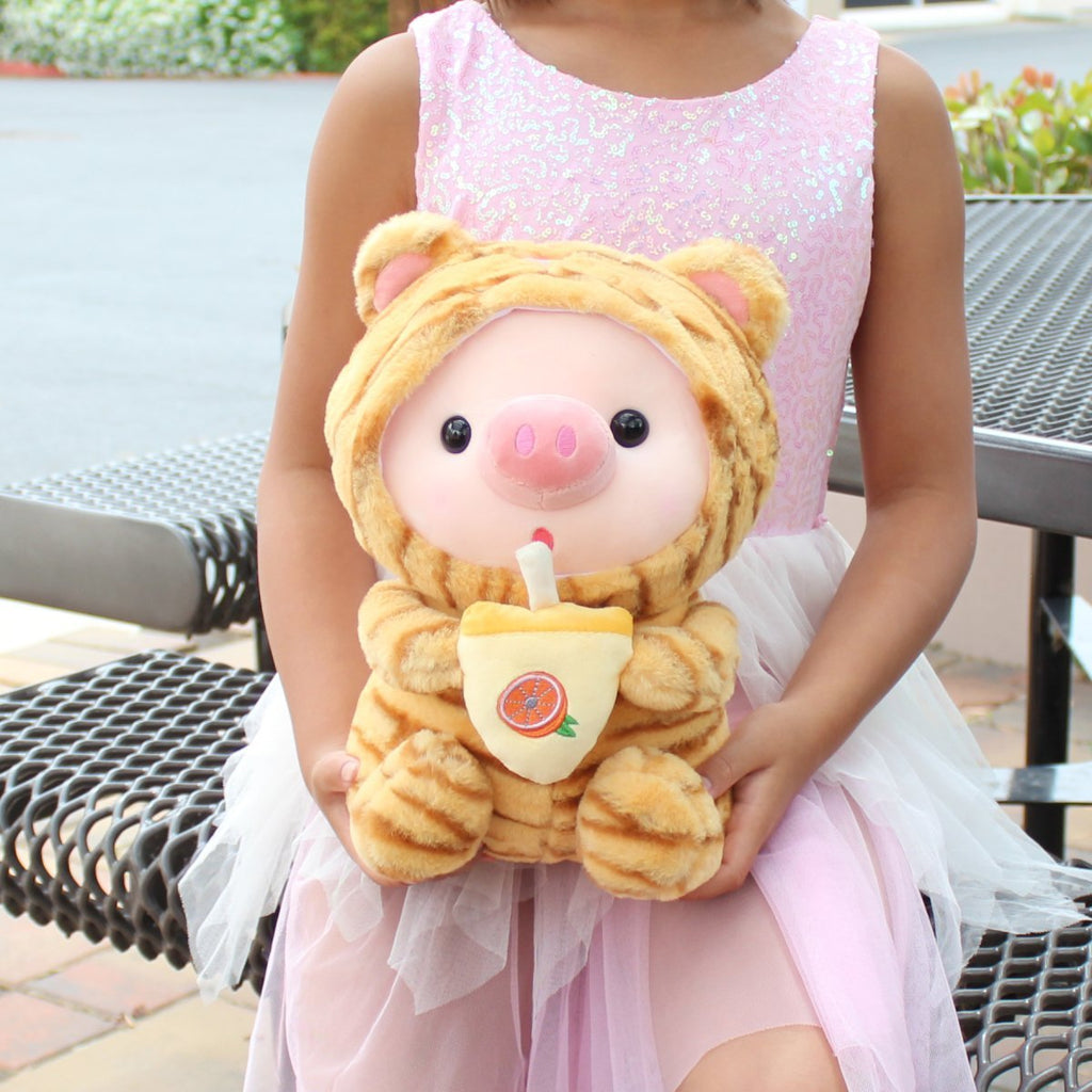 Pig Boba Plush Toy Cute Bubble Tea Stuffed Animal for Kids