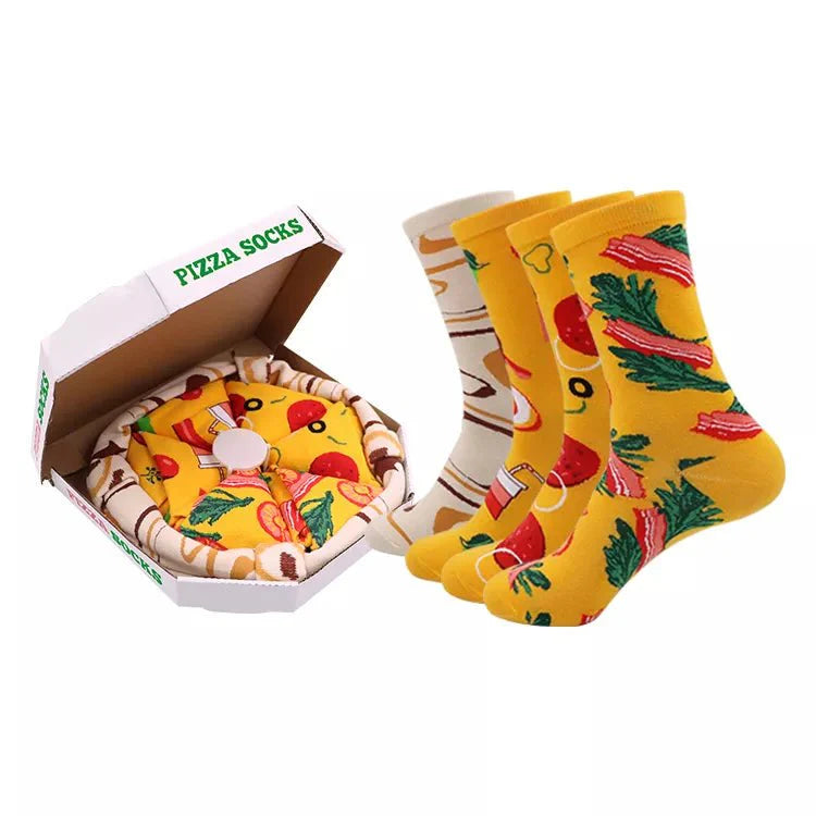 Novelty Pizza Socks – 4-Pack Fun Gift Set for Men & Women
