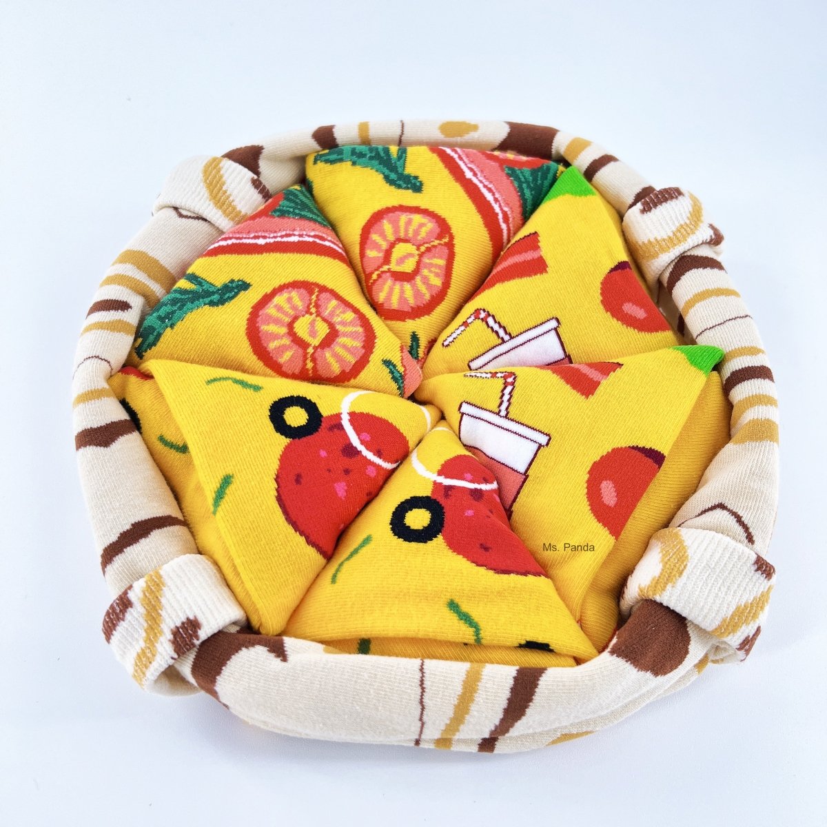 Novelty Pizza Socks – 4-Pack Fun Gift Set for Men & Women