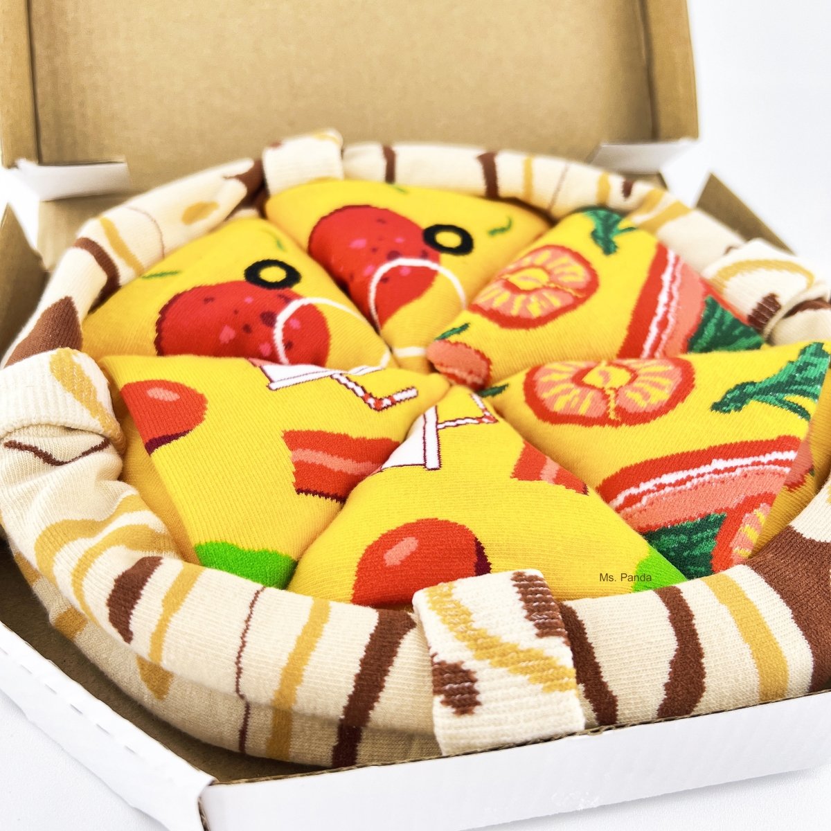 Novelty Pizza Socks – 4-Pack Fun Gift Set for Men & Women