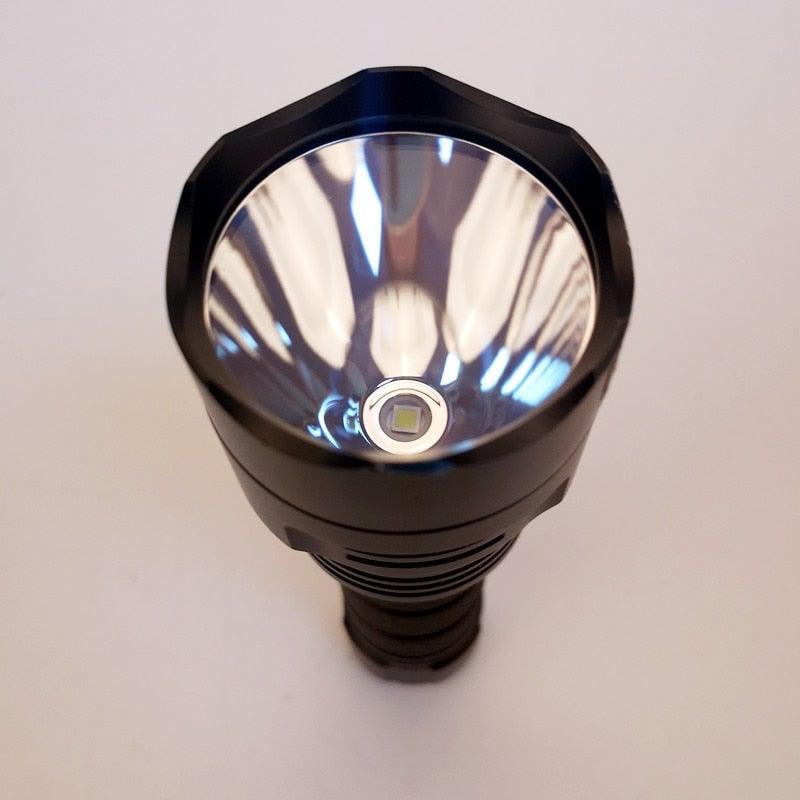 Powerful Flashlight Rechargeable Waterproof Searchlight Powerful Long Beam Distance LED Super Bright Flashlight Cree Torch with  Ramping Indicator USB Charger Super Bright Torch Best For Hiking Hunting Camping Outdoor Sport