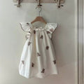 Fly Sleeves Flower Pattern Embroidered Dress