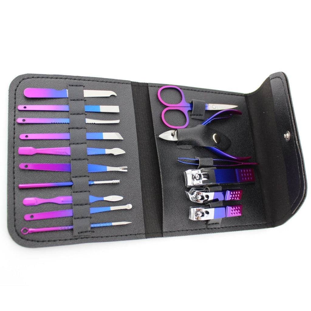 Nail Clippers Pedicure Kit – 16-Piece Grooming Set with Case