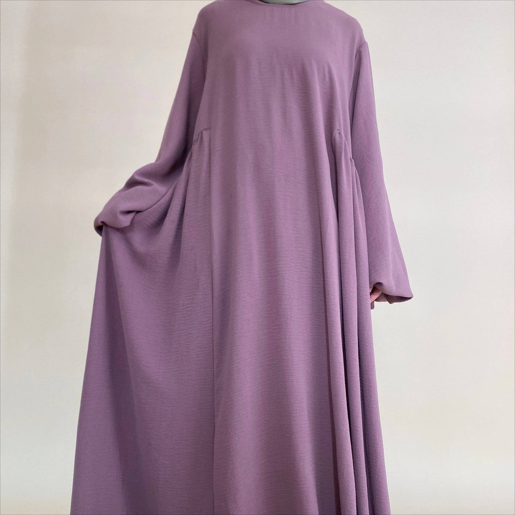 Relaxed Fit Lantern Sleeves Crepe Abaya (MA190)