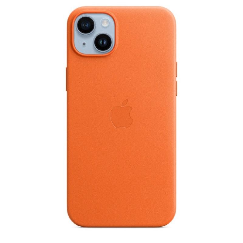 Simple Colorful Leather With Case For iPhone 14 Pro Max 14 Plus Case Wireless Charging Magnetic Cases Leather Case Stylish Unique Cover For iPhone