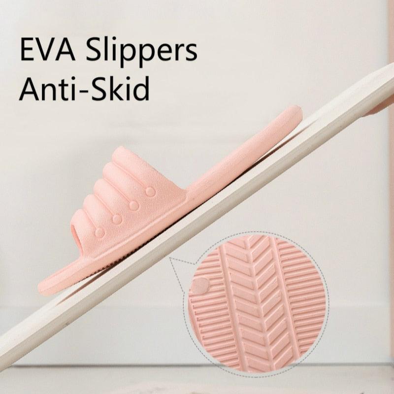 Summer Women Indoor Slippers Floor Flat Shoes Indoor Eva Flip Flops Non-Slip Bathroom Home Slippers Quick Drying Sandals EVA Anti-slip Open Toe Soft Slippers Shoes Pool Slippers