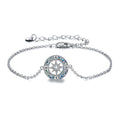 Sterling Silver Crystal Celtic Knot Compass Bracelet