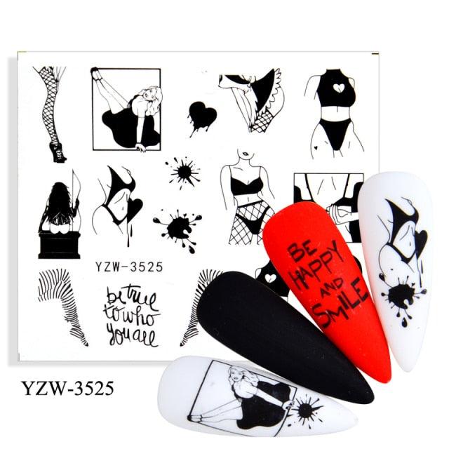 Water Decal Nail Art Decorations Nail Sticker Tattoo Full Cover Beauty Decals Manicure Supplies Accessories  Women Kids Girls Manicure Decoration Nail Art Supplies 3D Self-Adhesive Nail Decals Designer Nail Stickers for Acrylic Nails