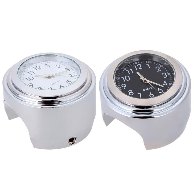 Waterproof  Motorcycle Handlebar Mount Quartz Clock Motorcycle Handlebar Motorcycle Handlebar Clock Motorcycle Modification Handlebar Mount Waterproof Quartz Clock Watch Accessories Watch Aluminum Luminous Clock Moto Black Accessories