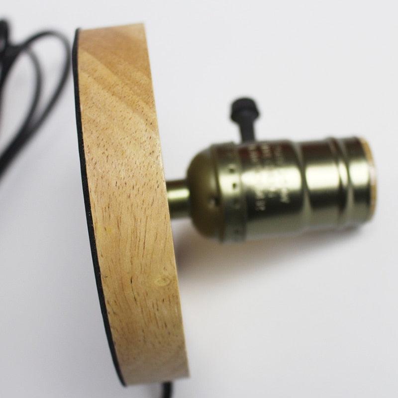 Wooden Aluminum Table Lamp  Retro Loft Desk Edison Bulb 110V/220V  Night Light Office lamp Bedroom/Living Room/Cafe Lamp Decorative Table Lamp Cute Study Lamps for Bedroom Décor
